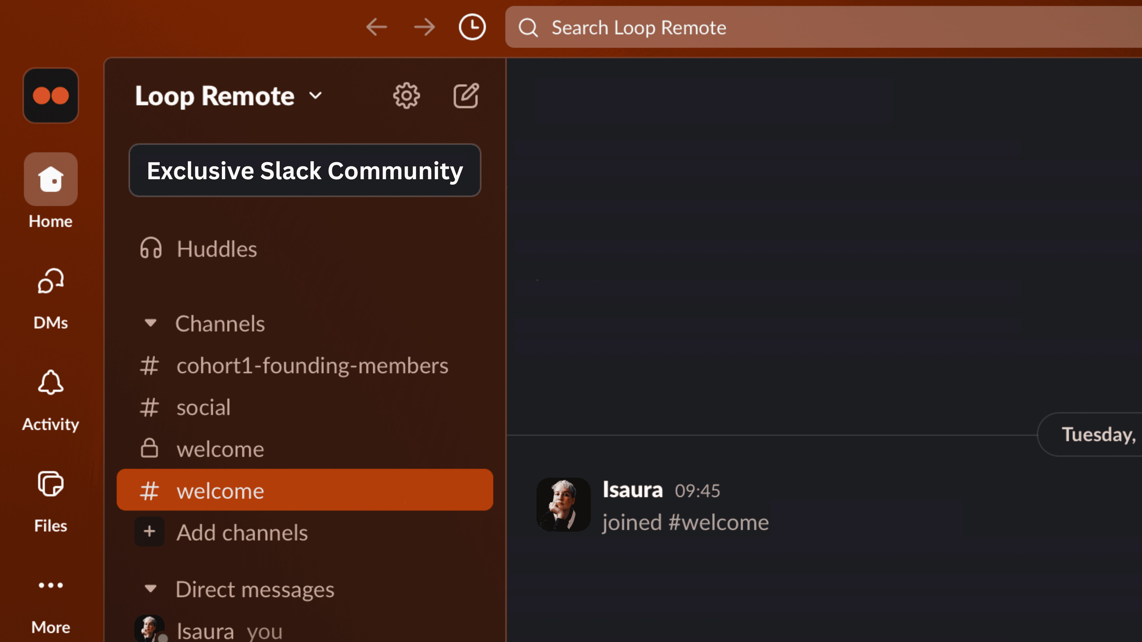 Exclusive Slack community
